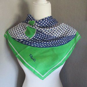 Blue and green vintage 1970's Paoli scarf